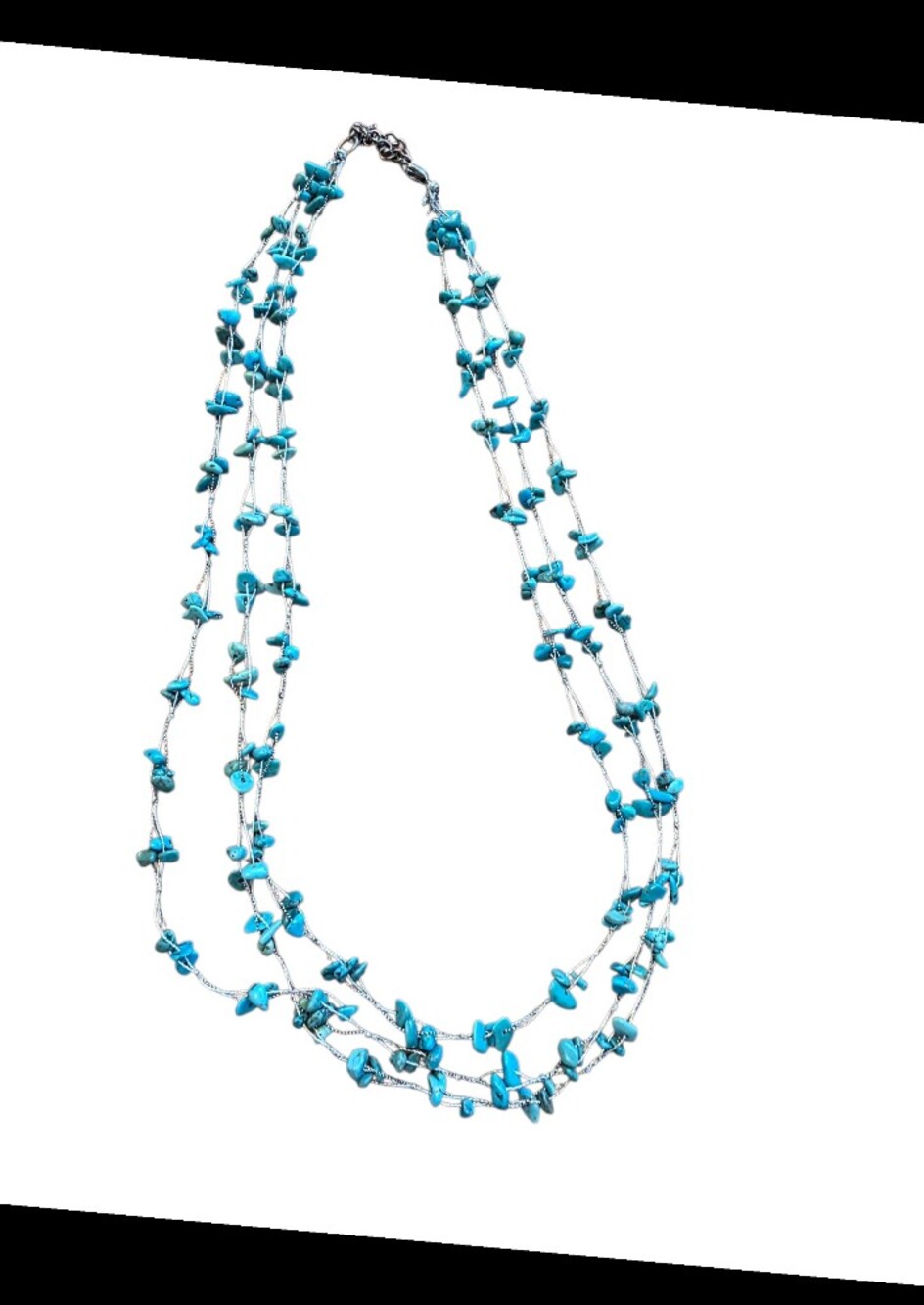 Lucas Lameth Turquoise Multi-Strand Necklace Vintage Necklace Sterling 925 16in